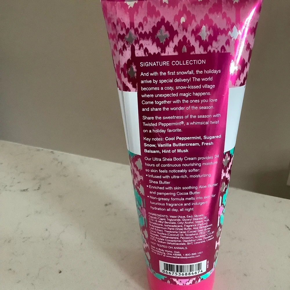 Bath and body works twisted peppermint 24 hr moisturizer ultra shea butter cream